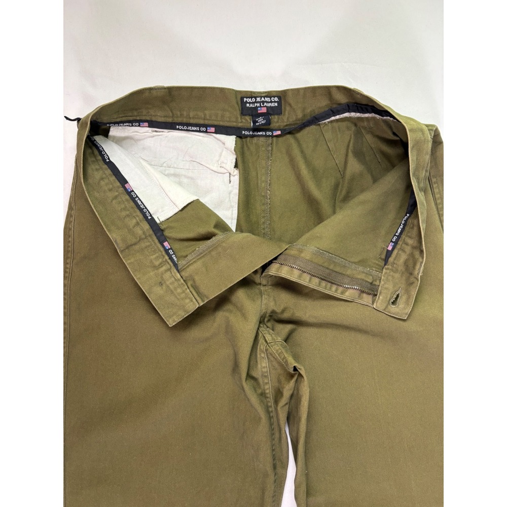 Vintage Polo Jeans Co Ralph Lauren Chino Pants Women 8 Wide Leg Utility Y2K - Picture 3 of 7